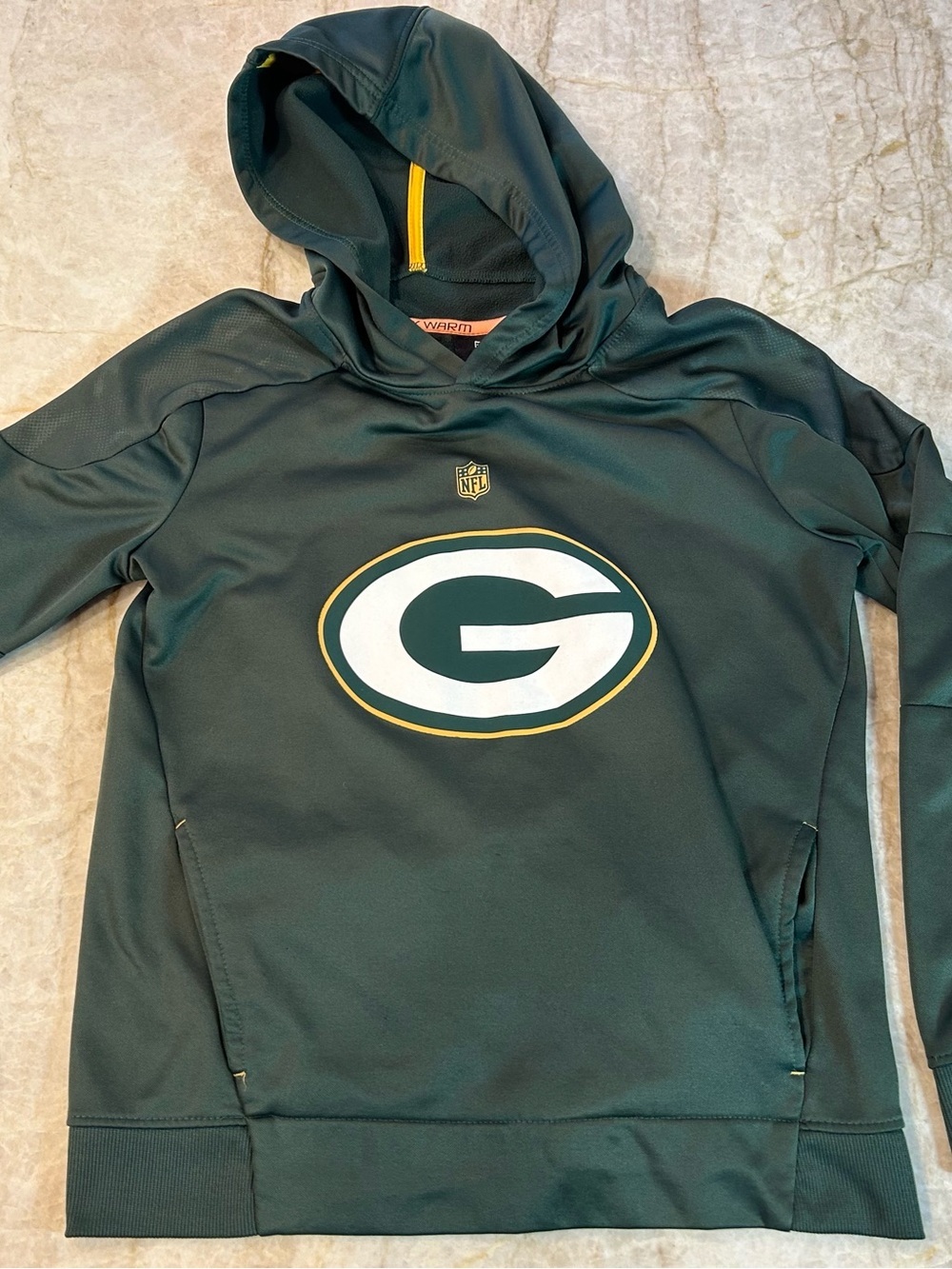 🏈 Green Bay Packers NFL Youth M 10/12 Tek Warm Pullover Hoodie Sweatshirt 🧀